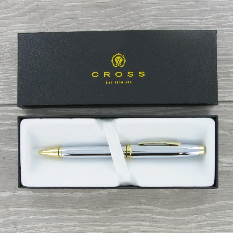 Christmas Gingerbread Delights Personalised Cross AT0662-2 Coventry Chrome Gold Ballpoint Pen