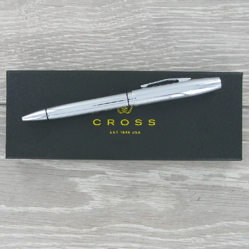 Christmas Fireplace Ambience Personalised Cross AT0662-7 Coventry Chrome Ballpoint Pen