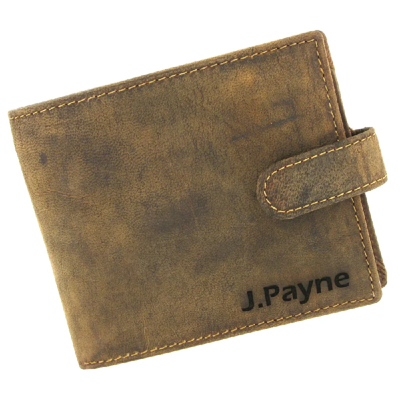 Personalised Leather Wallet 862 Soft Brown Distressed Leather Wallet