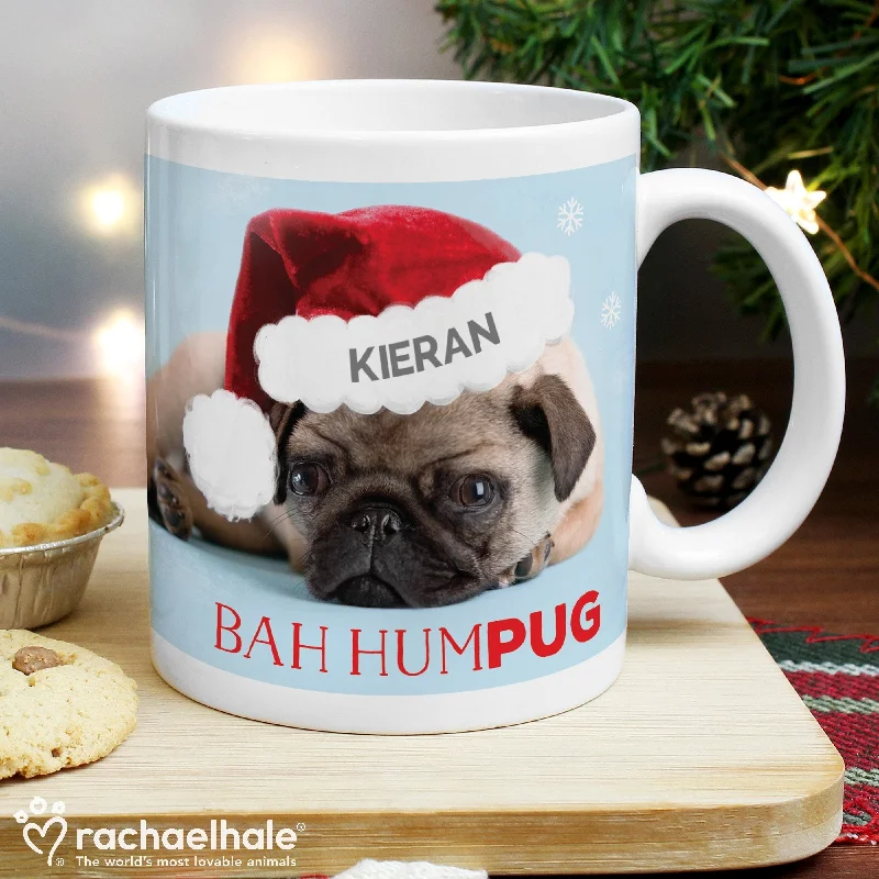Christmas Joyful Laughter Personalised Rachael Hale Christmas Bah Hum Pug Mug