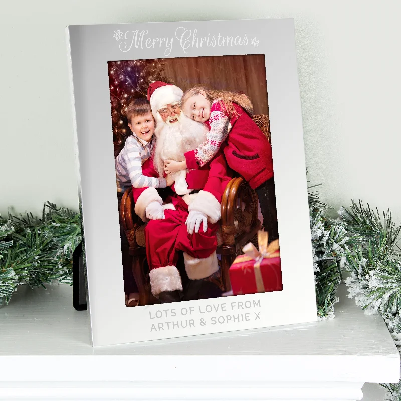 Christmas Magical Night Personalised Silver 5x7 Merry Christmas Photo Frame