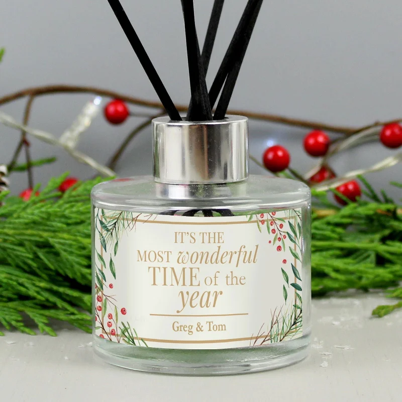 Christmas Mistletoe Magic Personalised 'Wonderful Time Of The Year' Christmas Reed Diffuser