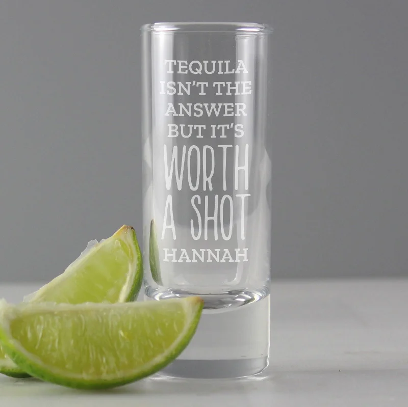 Christmas Glittery Decor Personalised 'Worth A Shot' Shot Glass