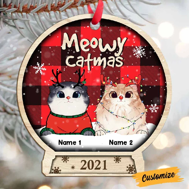 Personalized Cat Christmas Snow Globe Ornament OB264 30O58