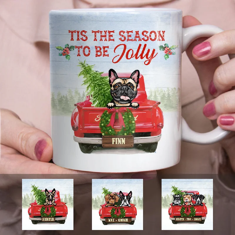 Personalized Dog  Red Truck Jolly Christmas Mug OB52 87O58