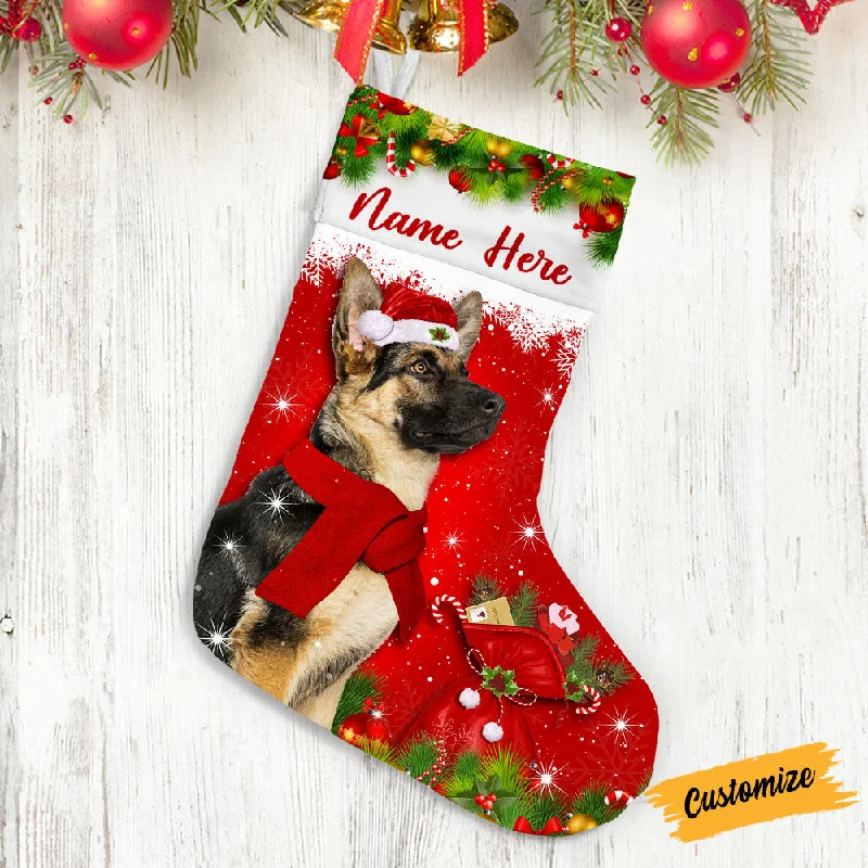 Personalized German Shepherd Dog Christmas Stocking OB194 87O53