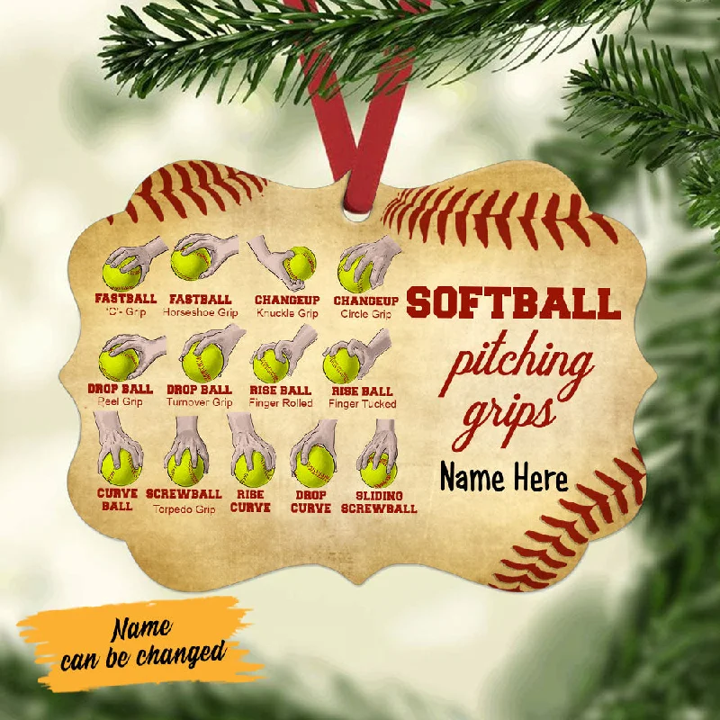 Personalized Softball Pitching Grips  MDF Ornament NB41 87O58