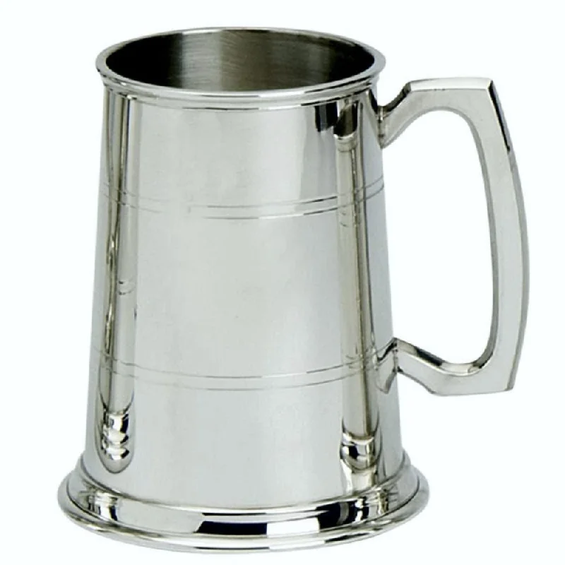 Christmas Tree Angel Pewter 1 Pint Two Line Straight Tankard