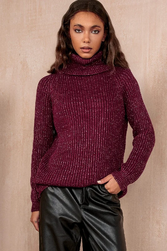 Christmas Cozy Comfort Phoneix Plum Shimmer Knit Jumper