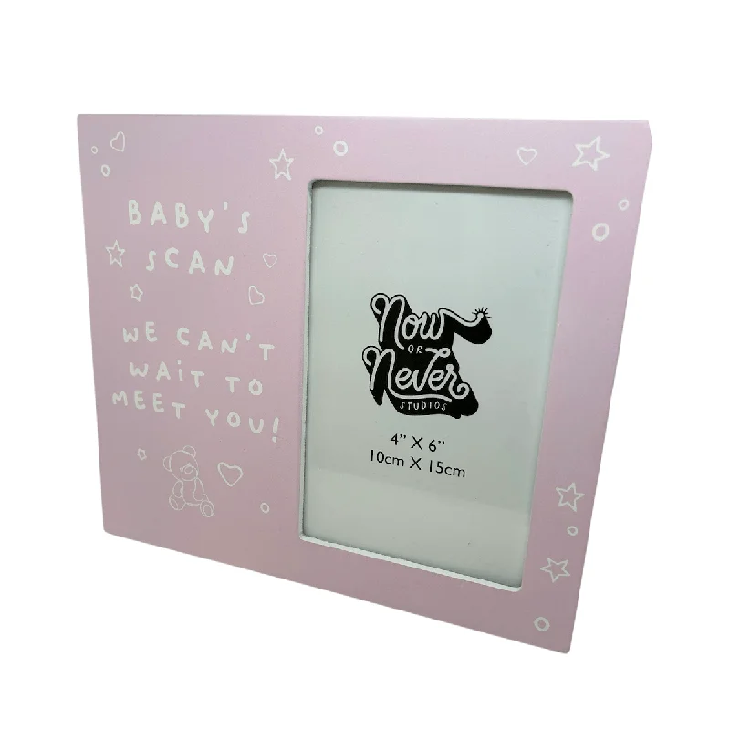 Pink Baby's Scan We Can't Wait To Meet You Photo Frame