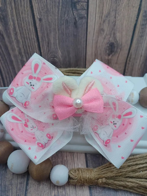 Christmas Star Gazing Pink Bunny Rabbit Hair Accessory