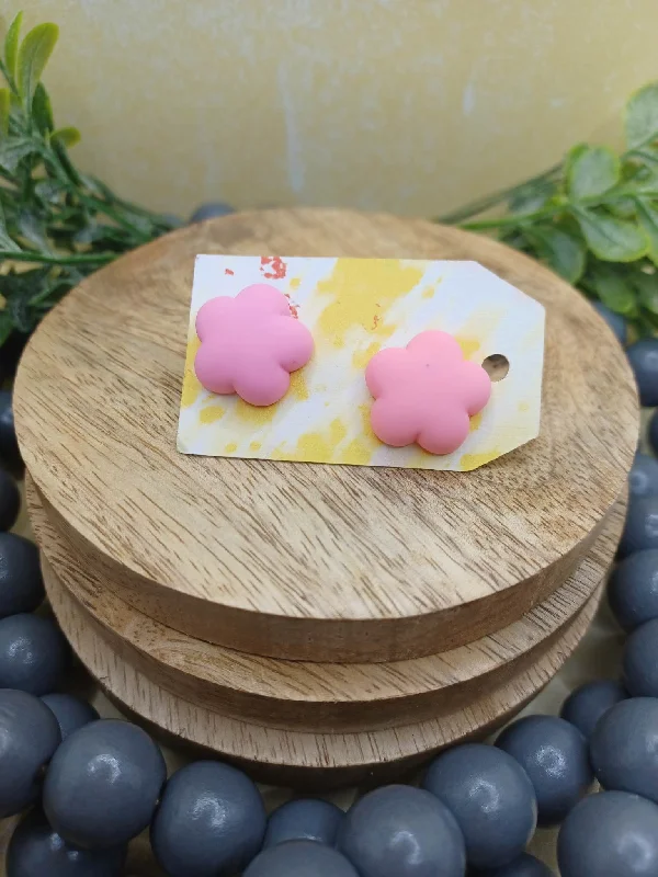 Christmas Holiday Goodies Pink Flower Earrings
