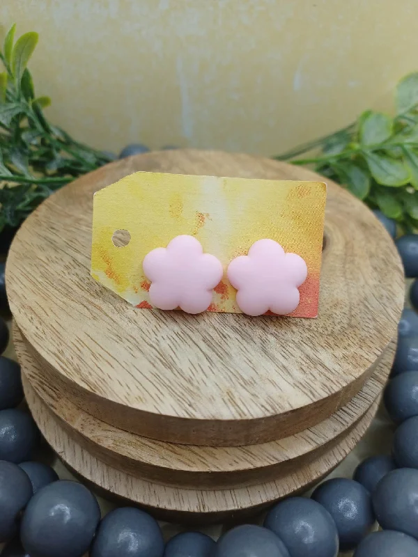 Christmas Handmade Crafts Pink Flower Earrings