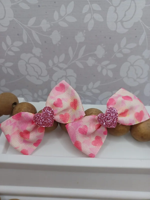 Christmas Golden Bells Pink Hair Accessory w/ Pink Glitter Accent