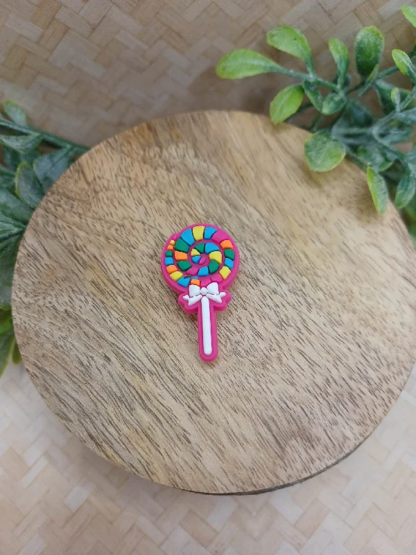 Christmas Holiday Goodies Pink Sucker Shoe Charm Accessory
