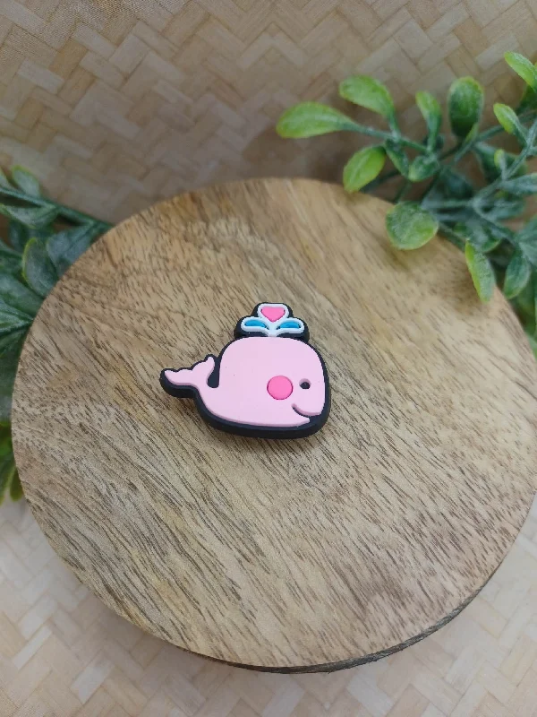 Christmas Winter Magic Pink Whale Shoe Charm Accessory