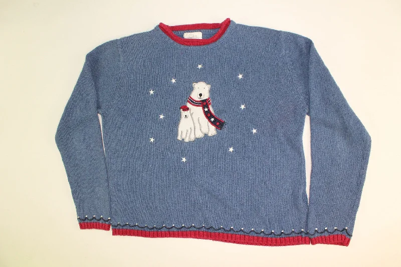Christmas Beautiful Wreath Polar Red White and Boom-Small Christmas Sweater