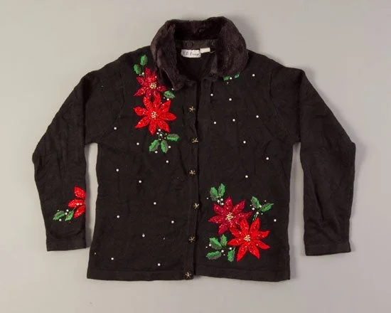 Popping Poinsettas-Small Christmas Sweater