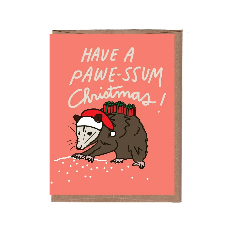 Christmas Twinkling Decorations Possum Christmas Card - Boxed Set Of 8