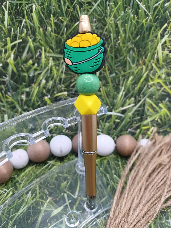 Christmas Outdoor Lights Pot O' Gold Beaded Ink Pen