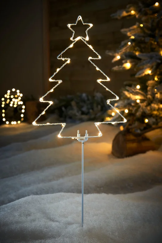 Pre-Lit Christmas Tree Pathway Stake Light, 60 cm