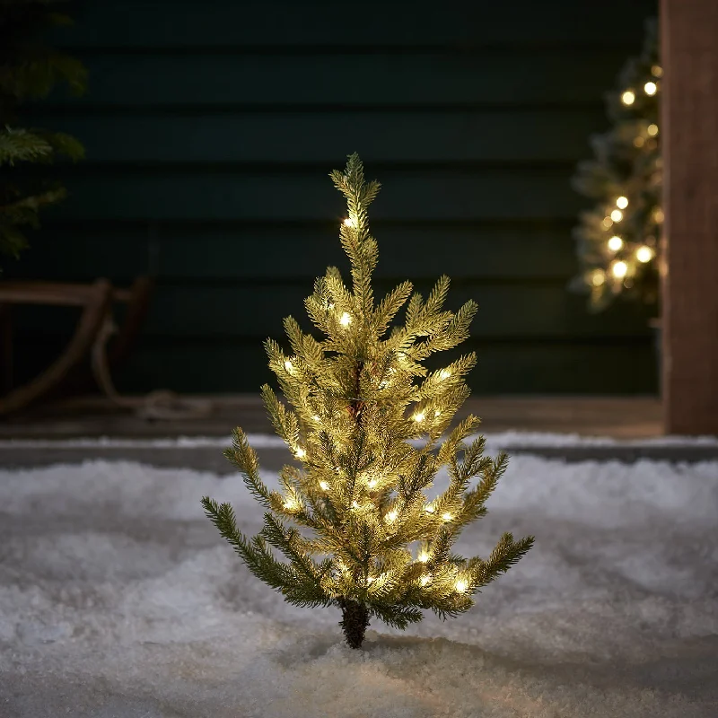 Christmas Holiday Baking Pre Lit Norway Spruce Outdoor Christmas Tree Stake
