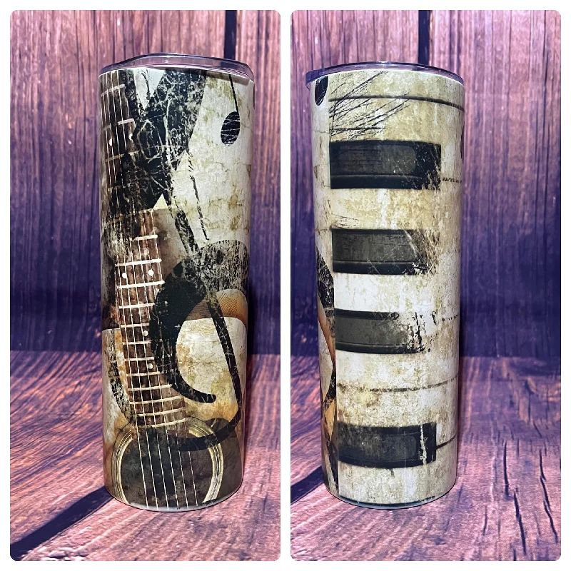 PRE ORDER - Music Tumbler 20 oz (Guitar, Piano, Music Note)