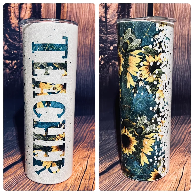 PRE ORDER - Sunflower Teacher Tumbler 20 oz