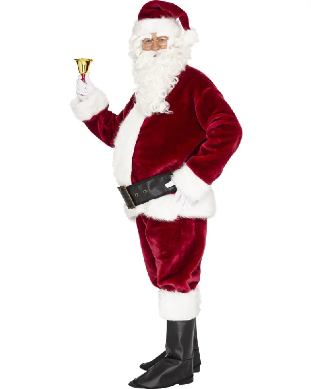 Christmas Snowman Building Professional Plush Santa Suit Plus Size Mens Christmas Costume