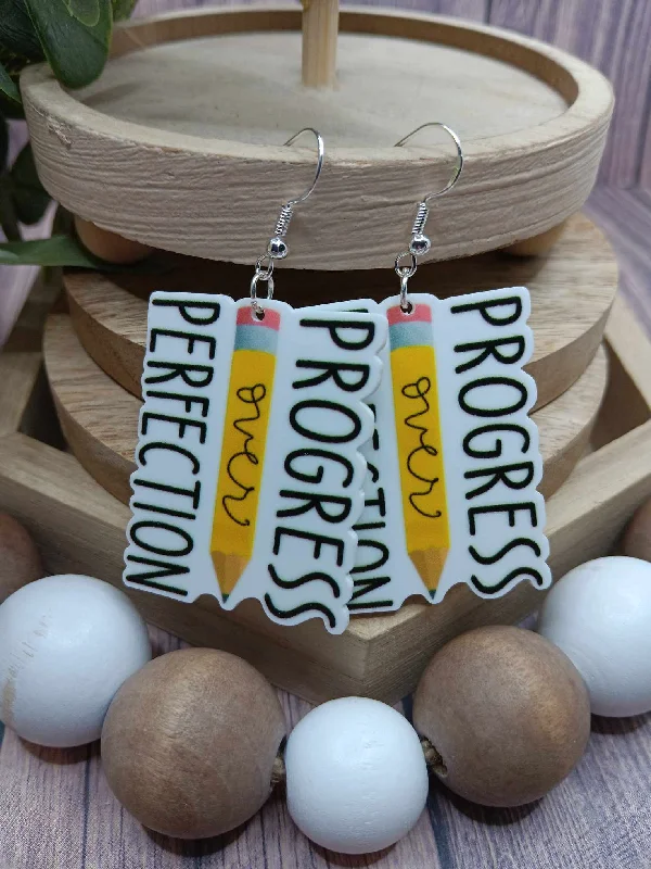 Christmas Starry Skies Progress Over Perfection Pencil Earrings