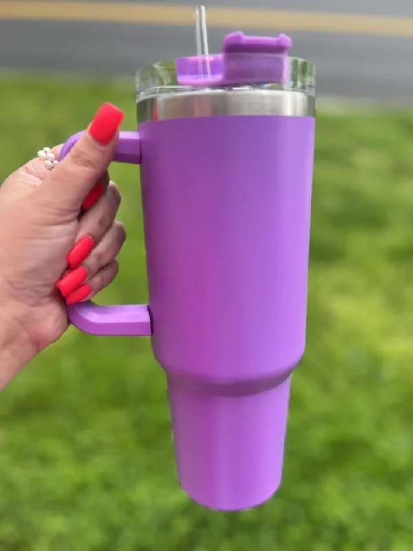 Christmas Santa Surprise Purple 40 oz Tumbler - Comes with Straw