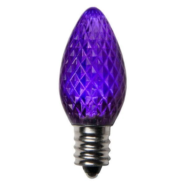 Christmas Nostalgic Memories Purple C7 Crystal Cut LED Light Bulbs - 25/BX