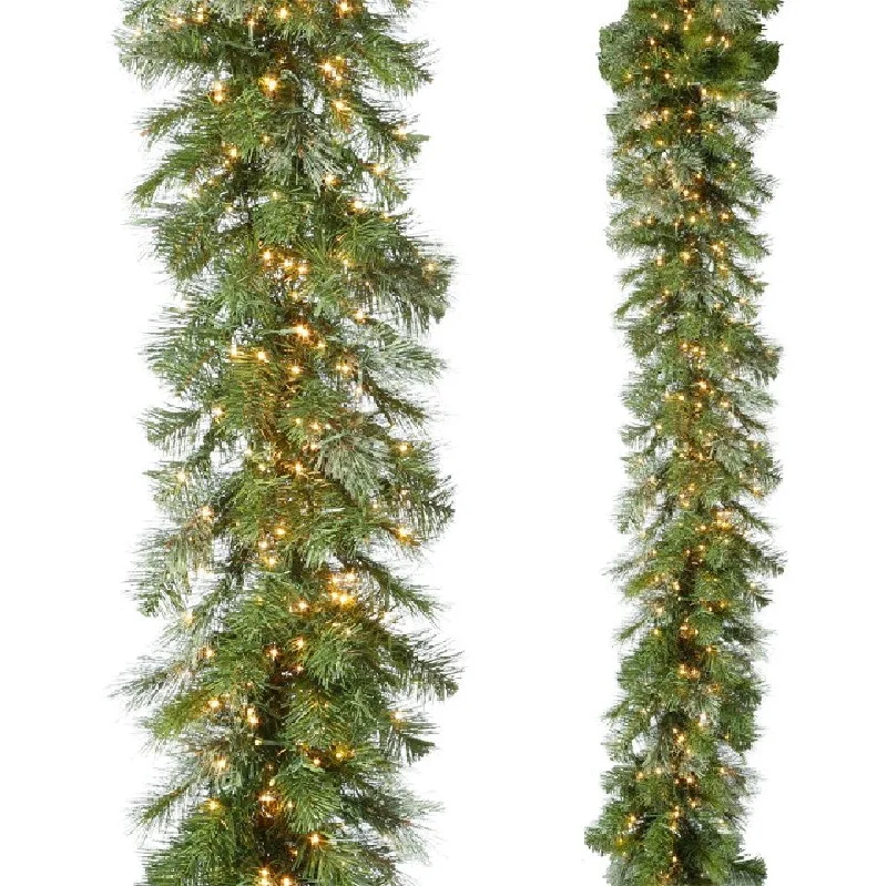 Christmas Cozy Weather RAZ Greenery <br> 9' Pre-Lit Mixed Pine Garland (2.74m)