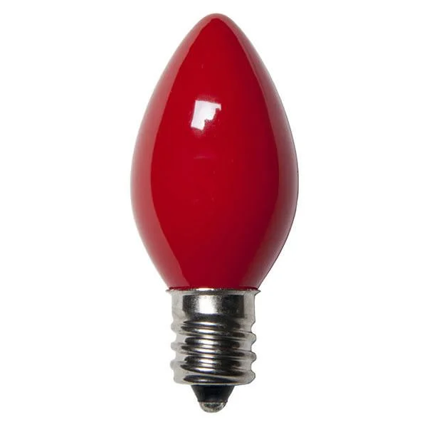 Christmas Holiday Decor Red C7 Ceramic Incandescent Light Bulbs - 25/BX