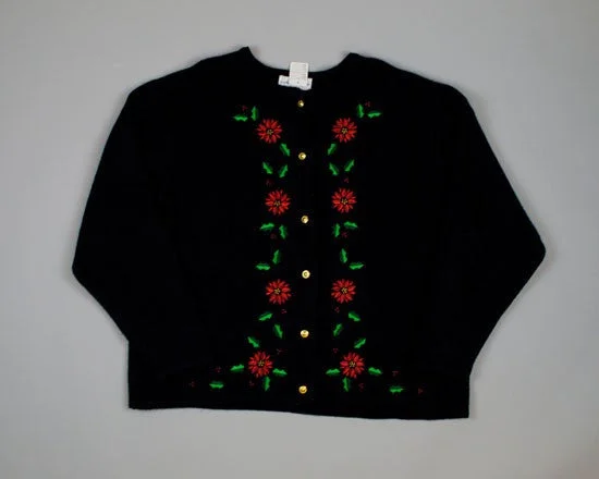 Red Flowers-Medium Christmas Sweater