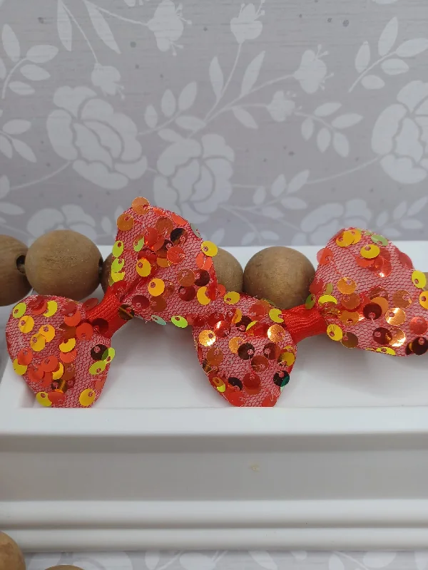 Christmas Carol Singing Red Sequin Hair Accessory Set