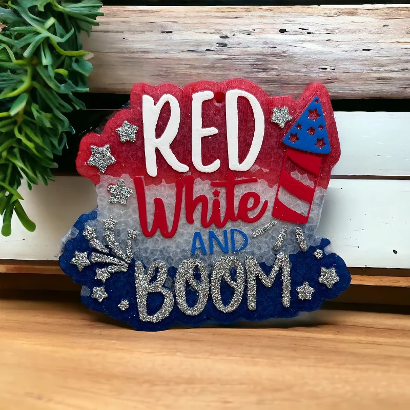 Christmas Snowy Windows Red White and Boom Freshie
