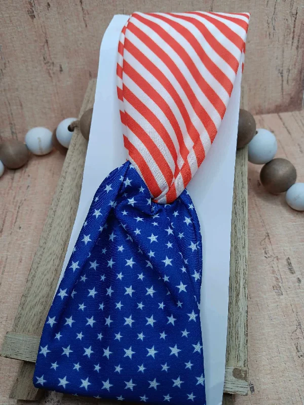 Christmas Cozy Weather Red, White, Blue Top Knot Fabric Headband