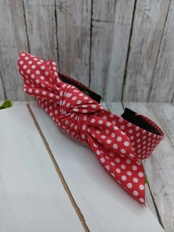 Christmas Cozy Blankets Red & White Patterned Top Knot Headband