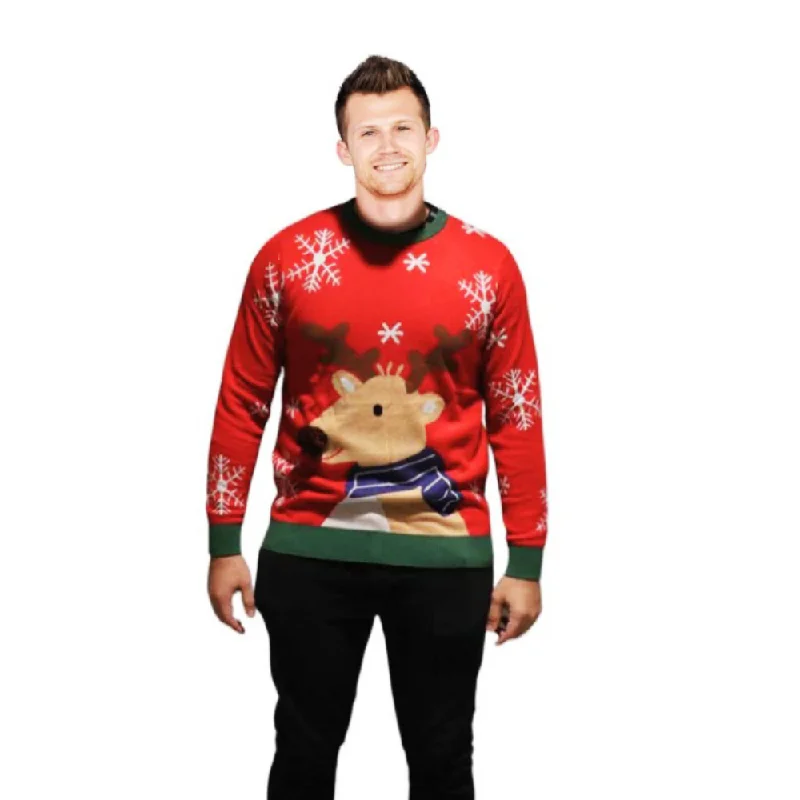 Christmas Gift Boxes Reindeer Sweater With a Pompom