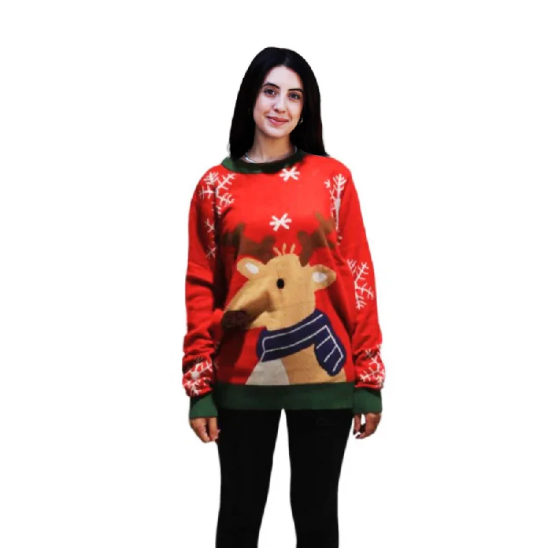 Christmas Warm Drinks Reindeer Sweater With a Pompom