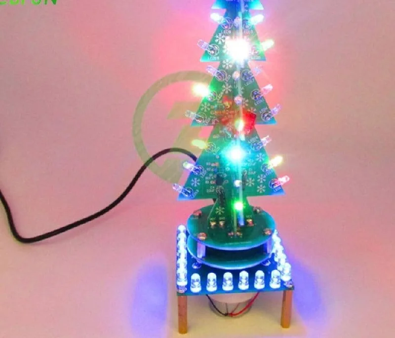 Christmas Snowy Windows Rotating Colorful Music Christmas Tree LED Water Lamp