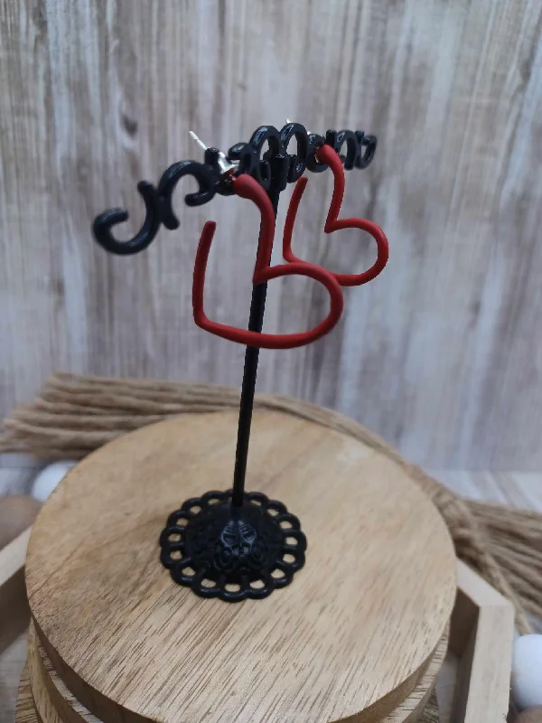 Christmas Jolly Surprises Rubber Coated Heart Earrings