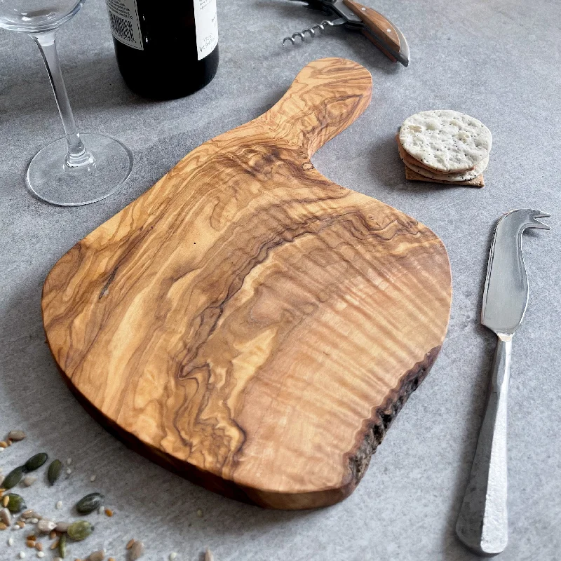 Christmas Joyful Vibes Rustic Olive Wood Cheese Board