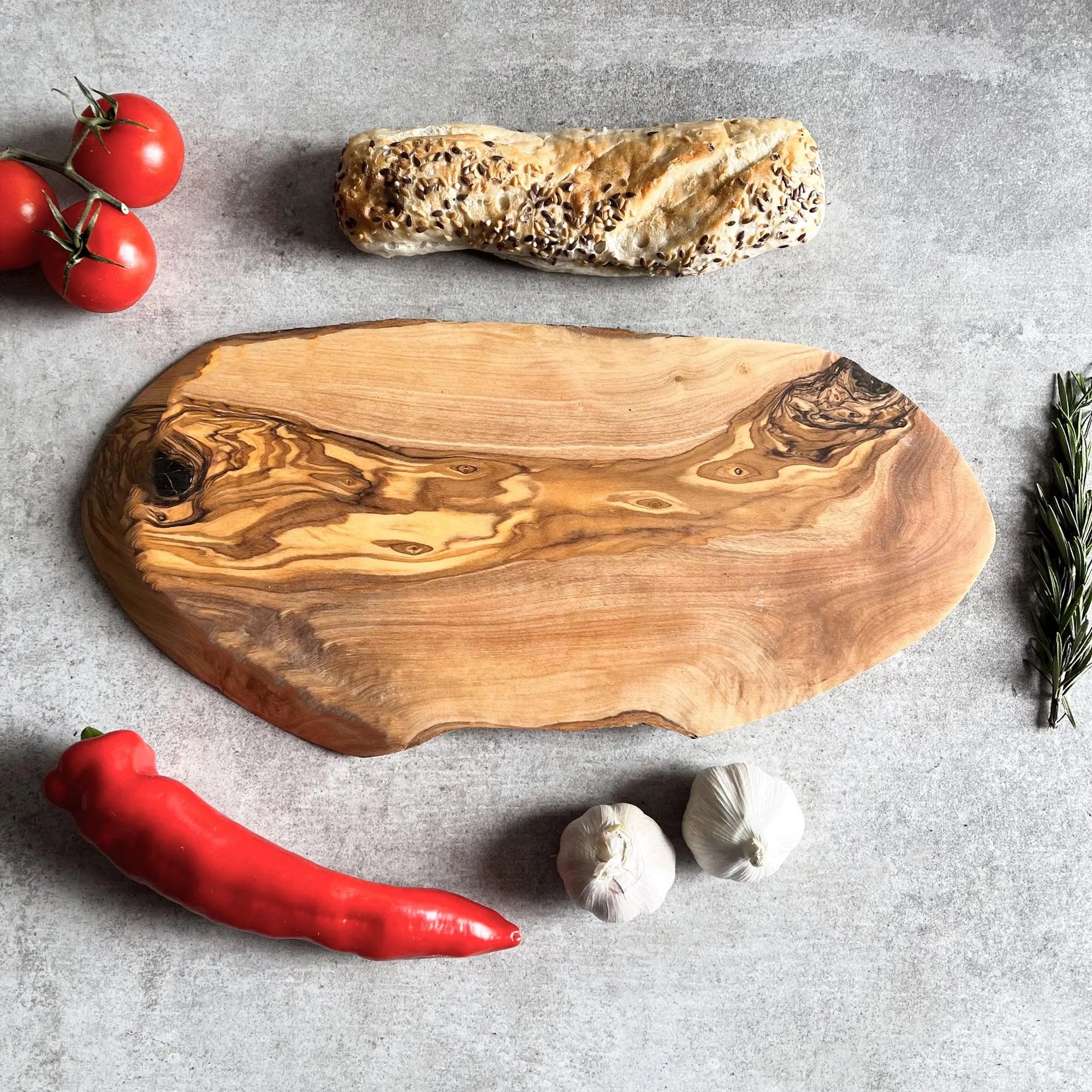 Christmas Magical Night Rustic Oval Olive Wood Cheeseboard