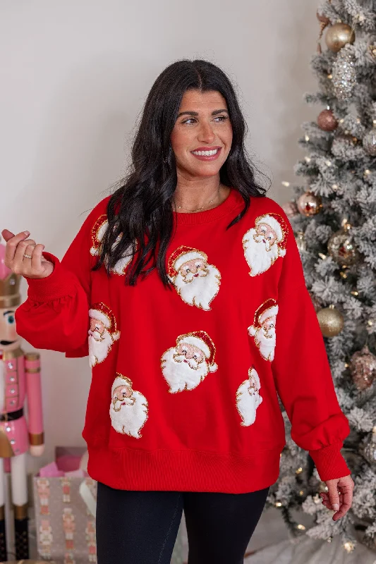 Christmas Classic Festivities Santa Baby Red Sequin Sweatshirt