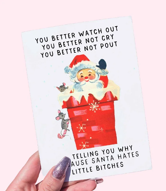 Christmas Homemade Treats You Better Watch Out Funny Santa Christmas Card