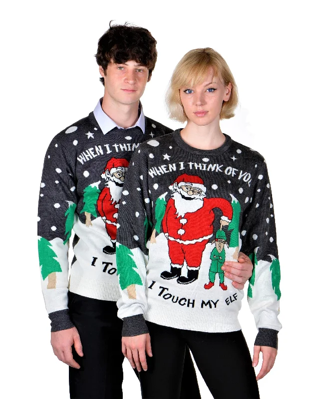 Christmas Warm Drinks KESIS Ugly Christmas Sweater for Men and Women, Crew Neck Long Sleeve Santa Elf Xmas Pullover