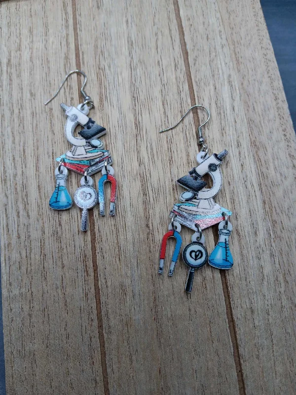 Christmas Pine Tree Farm Science Themed Earrings