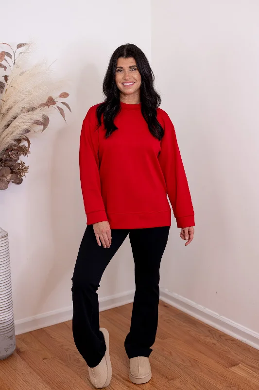 Christmas Nostalgic Moments Scuba Knit Perfection Red Top